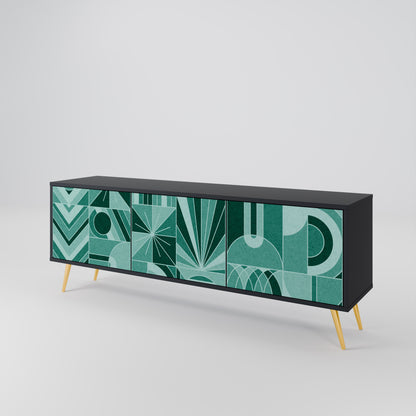 HARMONIC GRID 3-dörrars TV-bänk i svart finish