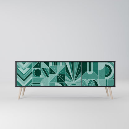 HARMONIC GRID 3-dörrars TV-bänk i svart finish
