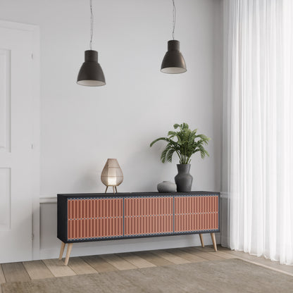 HYPNOTIC GATE 3-dörrars TV-bänk i svart finish