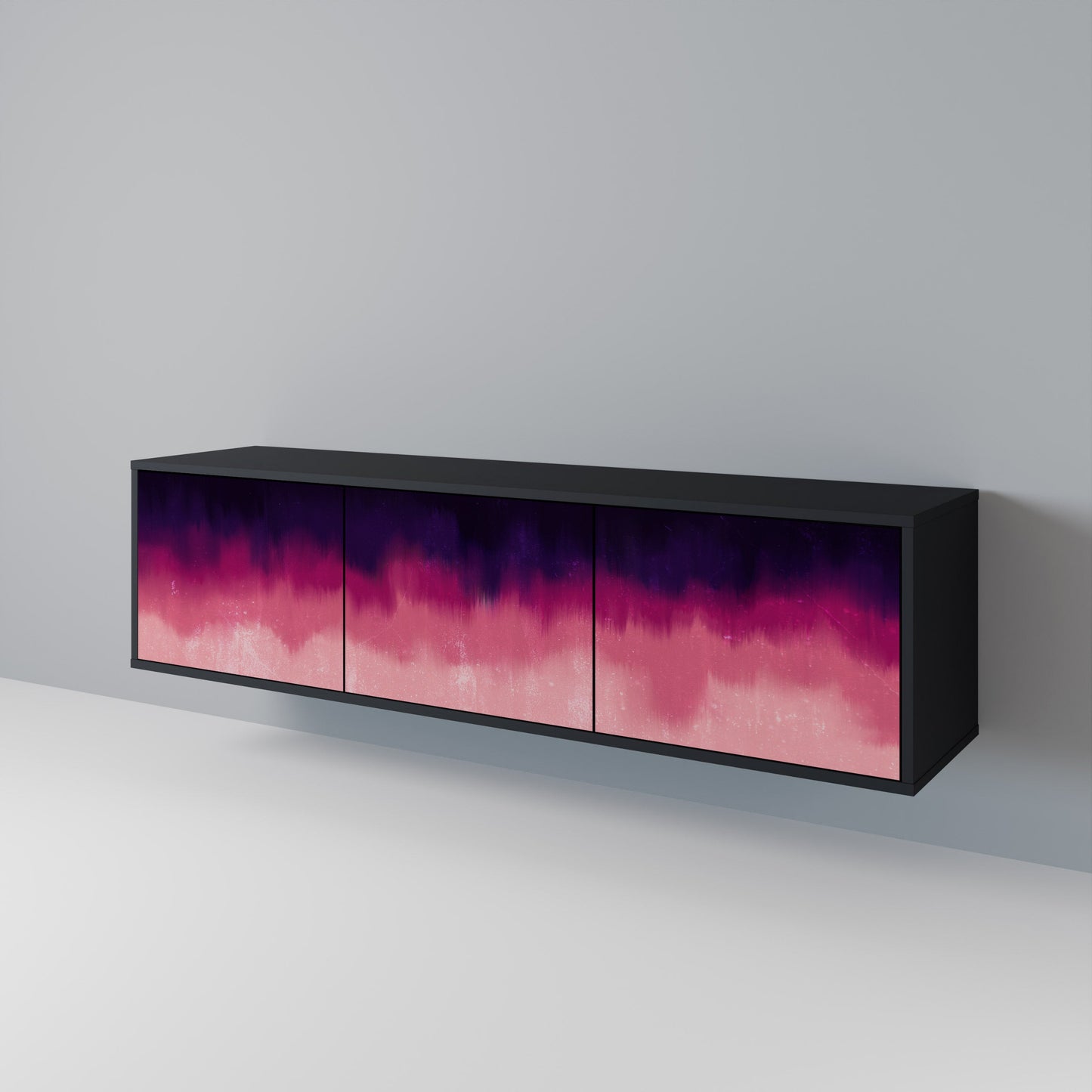 AURORA BOREALIS 3-dörrars TV-bänk i svart finish