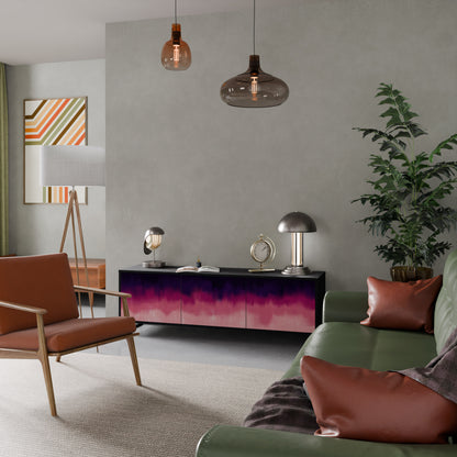 AURORA BOREALIS 3-dörrars TV-bänk i svart finish