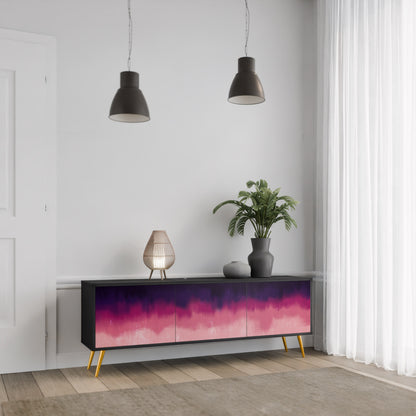 AURORA BOREALIS 3-dörrars TV-bänk i svart finish
