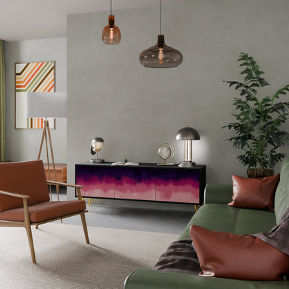 AURORA BOREALIS 3-dörrars TV-bänk i svart finish