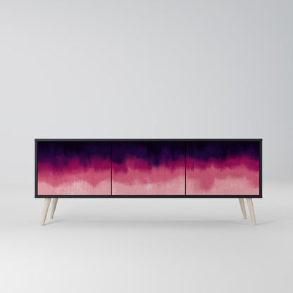 AURORA BOREALIS 3-dörrars TV-bänk i svart finish