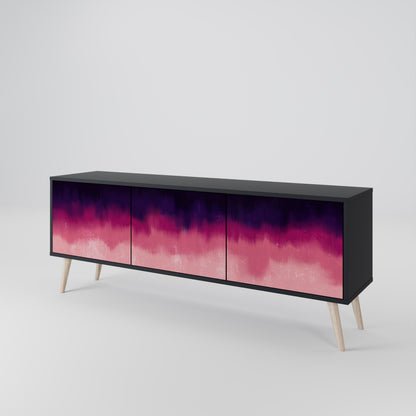 AURORA BOREALIS 3-dörrars TV-bänk i svart finish