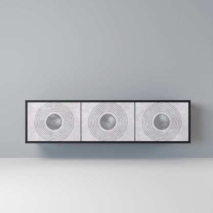 SOLID CIRCLES 3-dörrars TV-bänk i svart finish