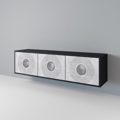 SOLID CIRCLES 3-dörrars TV-bänk i svart finish