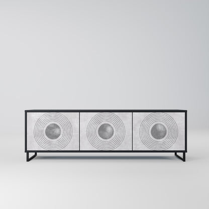 SOLID CIRCLES 3-dörrars TV-bänk i svart finish