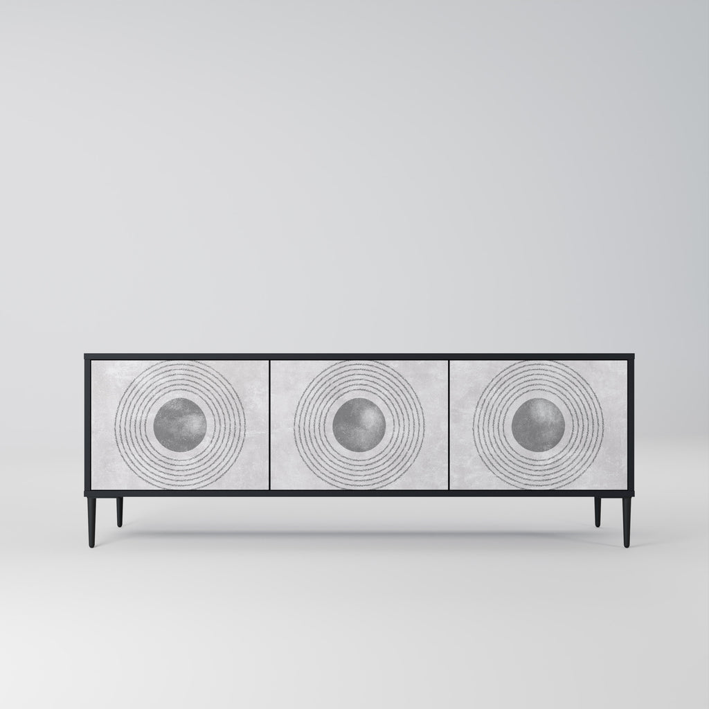 SOLID CIRCLES 3-dörrars TV-bänk i svart finish