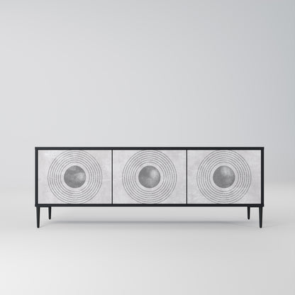 SOLID CIRCLES 3-dörrars TV-bänk i svart finish