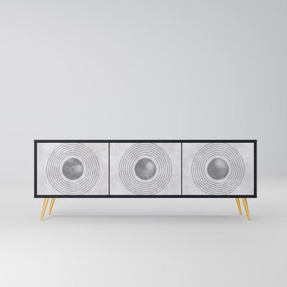 SOLID CIRCLES 3-dörrars TV-bänk i svart finish