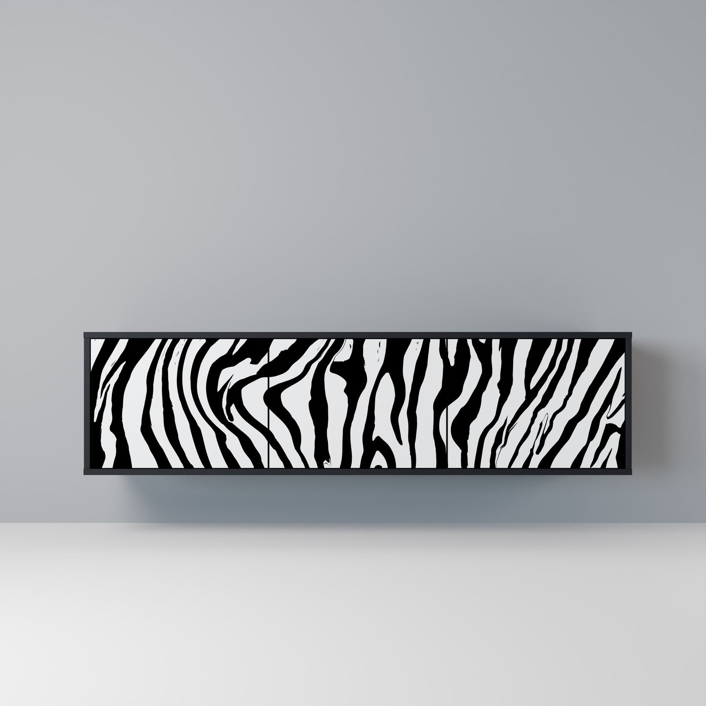 SPLENDID ZEBRA 3-dörrars TV-bänk i svart finish