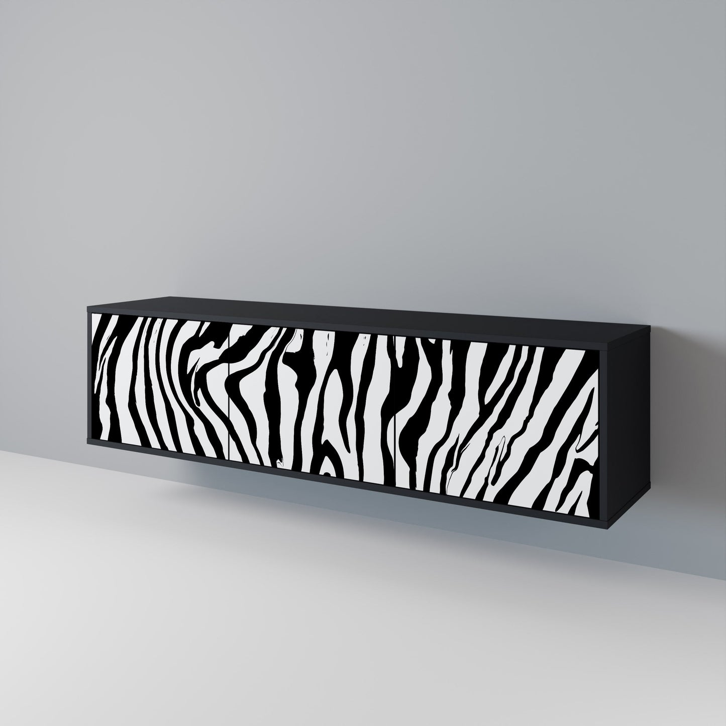 SPLENDID ZEBRA 3-dörrars TV-bänk i svart finish