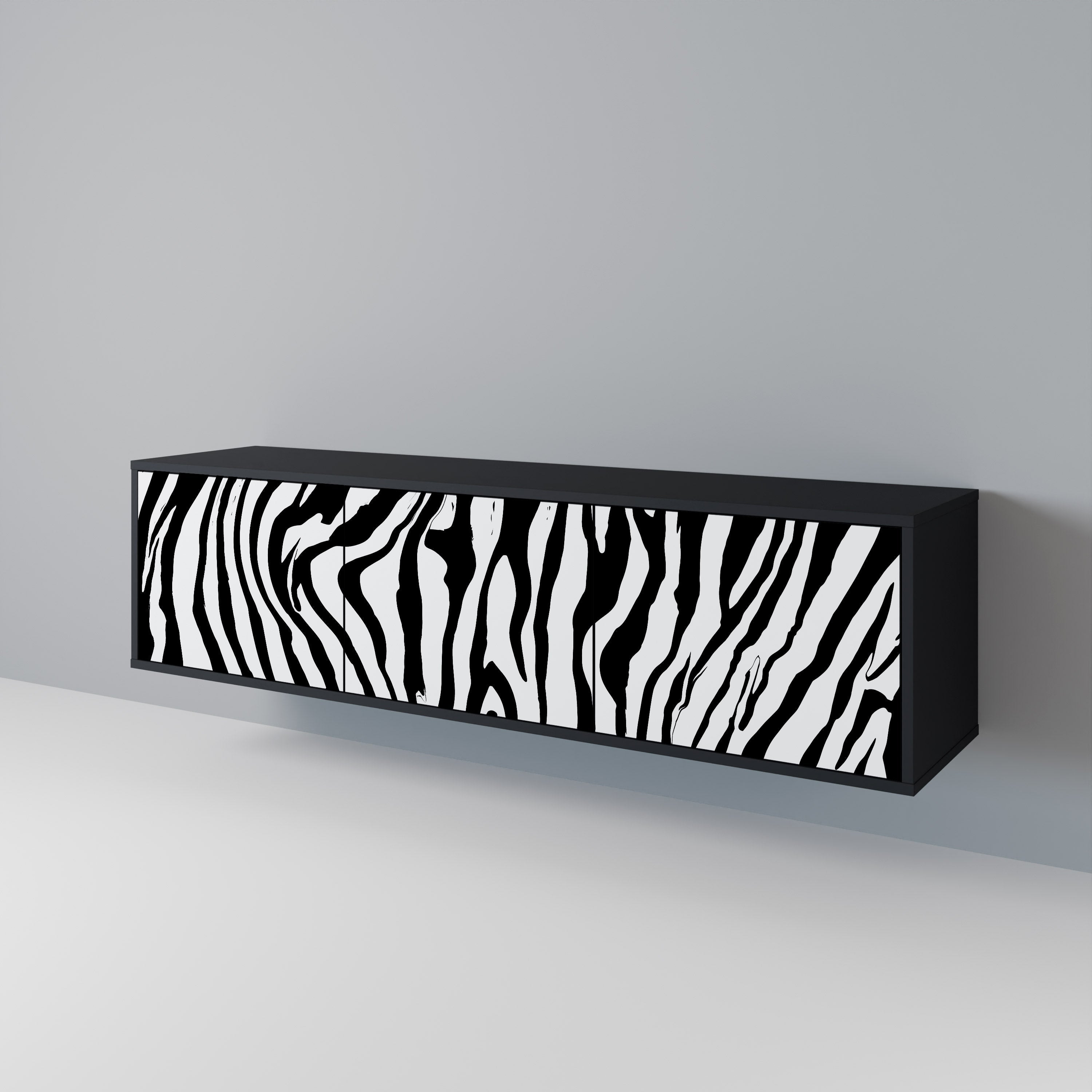 SPLENDID ZEBRA 3-dörrars TV-bänk i svart finish