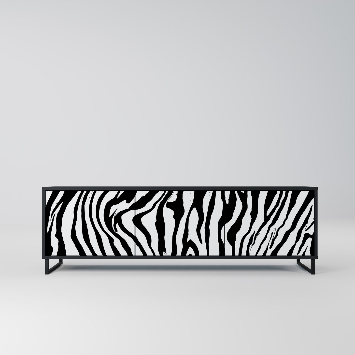 SPLENDID ZEBRA 3-dörrars TV-bänk i svart finish