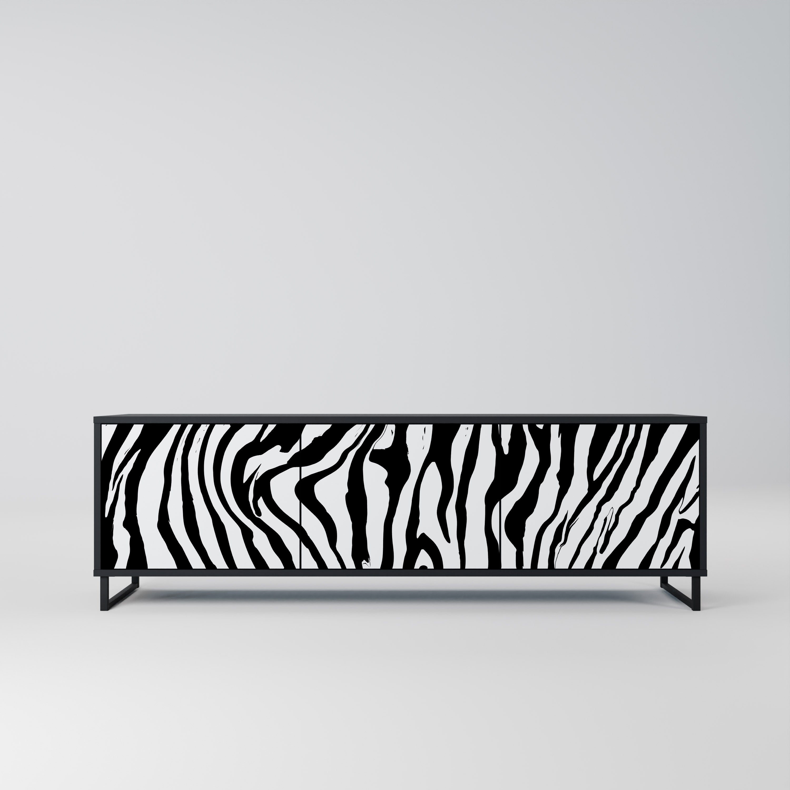 SPLENDID ZEBRA 3-dörrars TV-bänk i svart finish