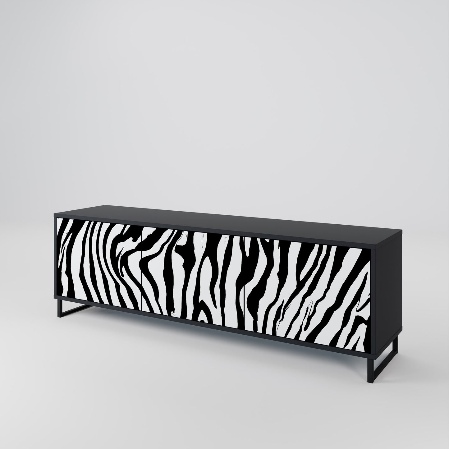 SPLENDID ZEBRA 3-dörrars TV-bänk i svart finish