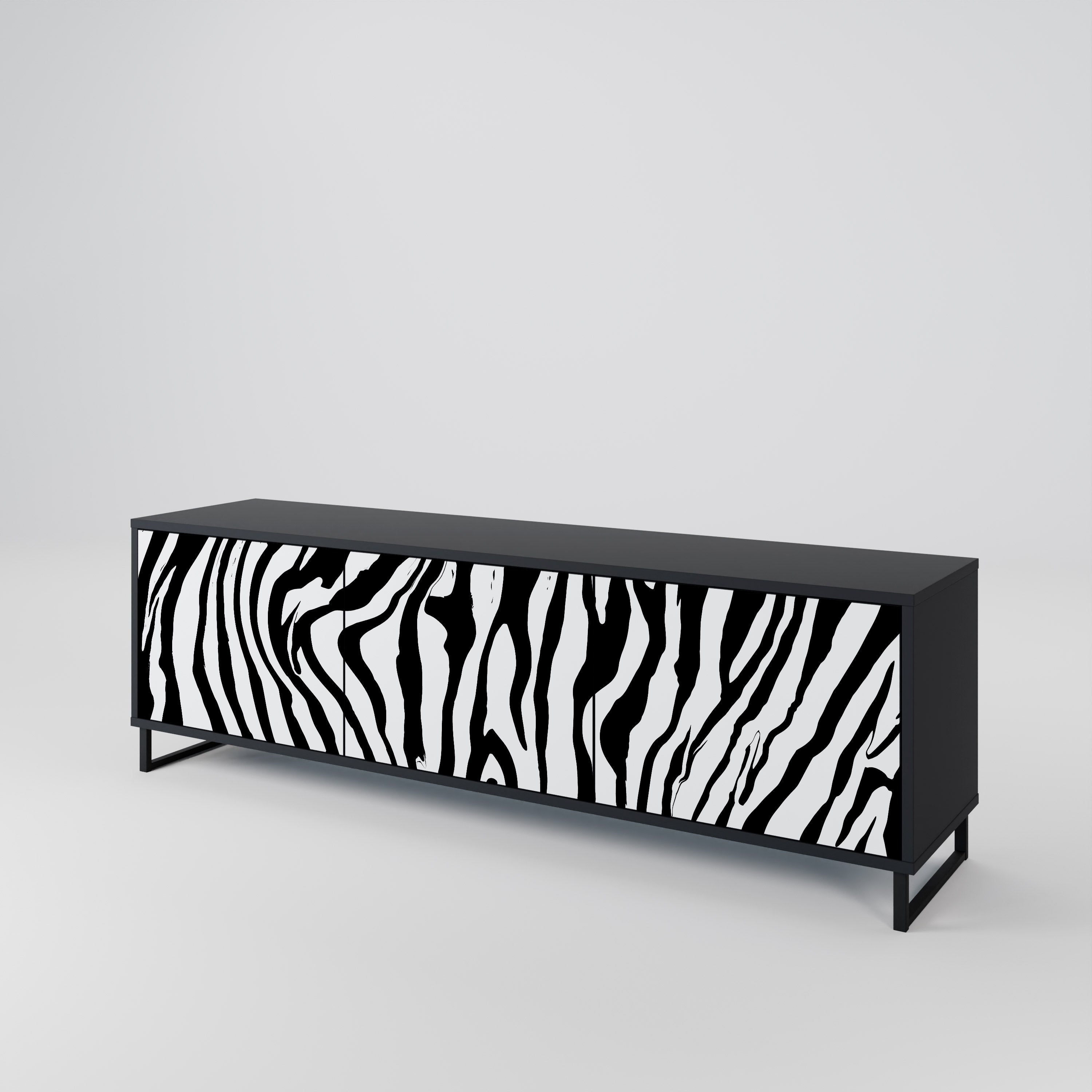 SPLENDID ZEBRA 3-dörrars TV-bänk i svart finish