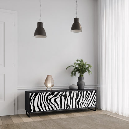 SPLENDID ZEBRA 3-dörrars TV-bänk i svart finish