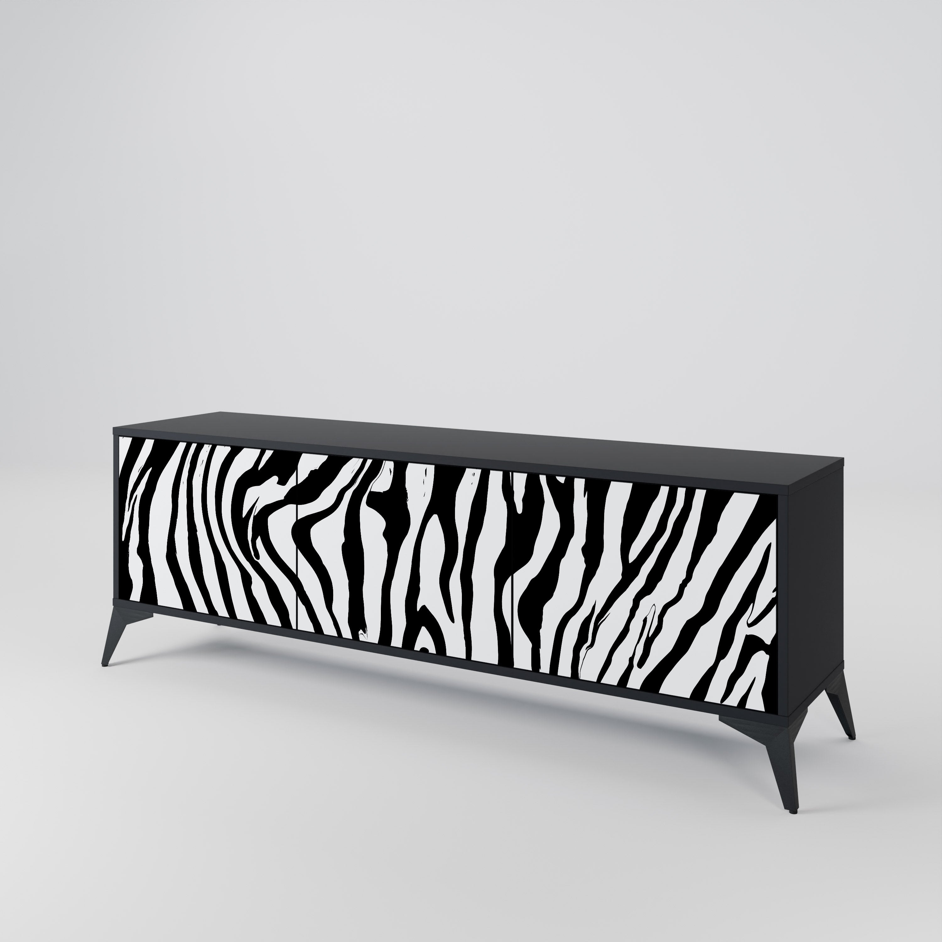SPLENDID ZEBRA 3-dörrars TV-bänk i svart finish