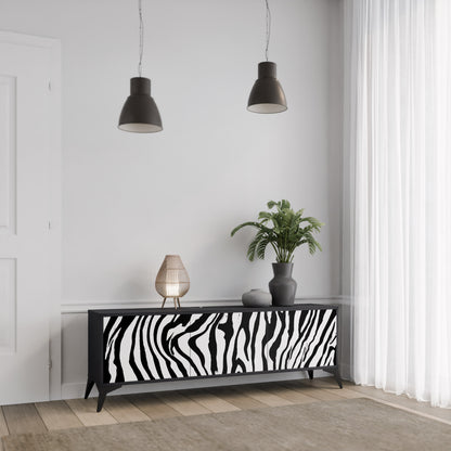 SPLENDID ZEBRA 3-dörrars TV-bänk i svart finish