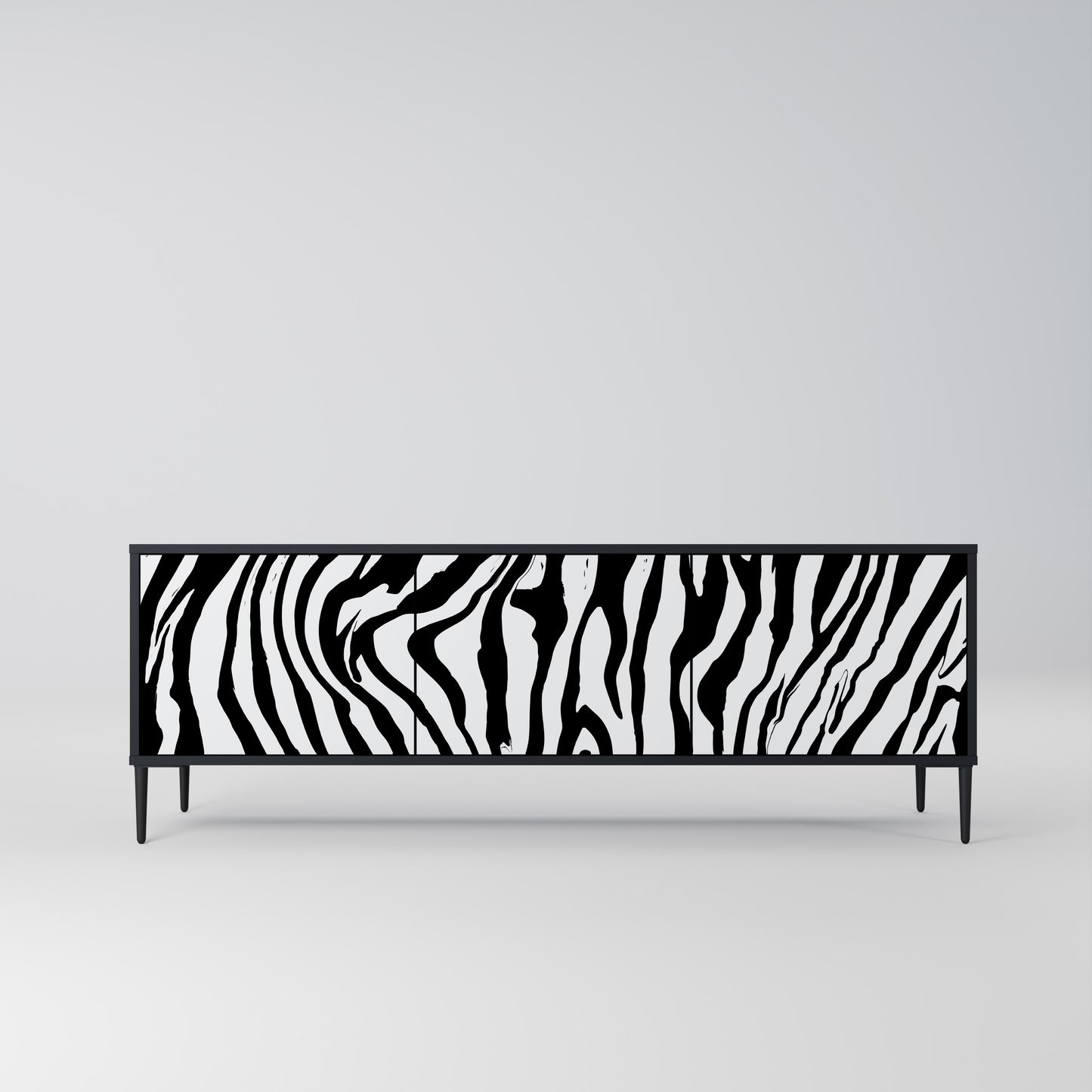 SPLENDID ZEBRA 3-dörrars TV-bänk i svart finish