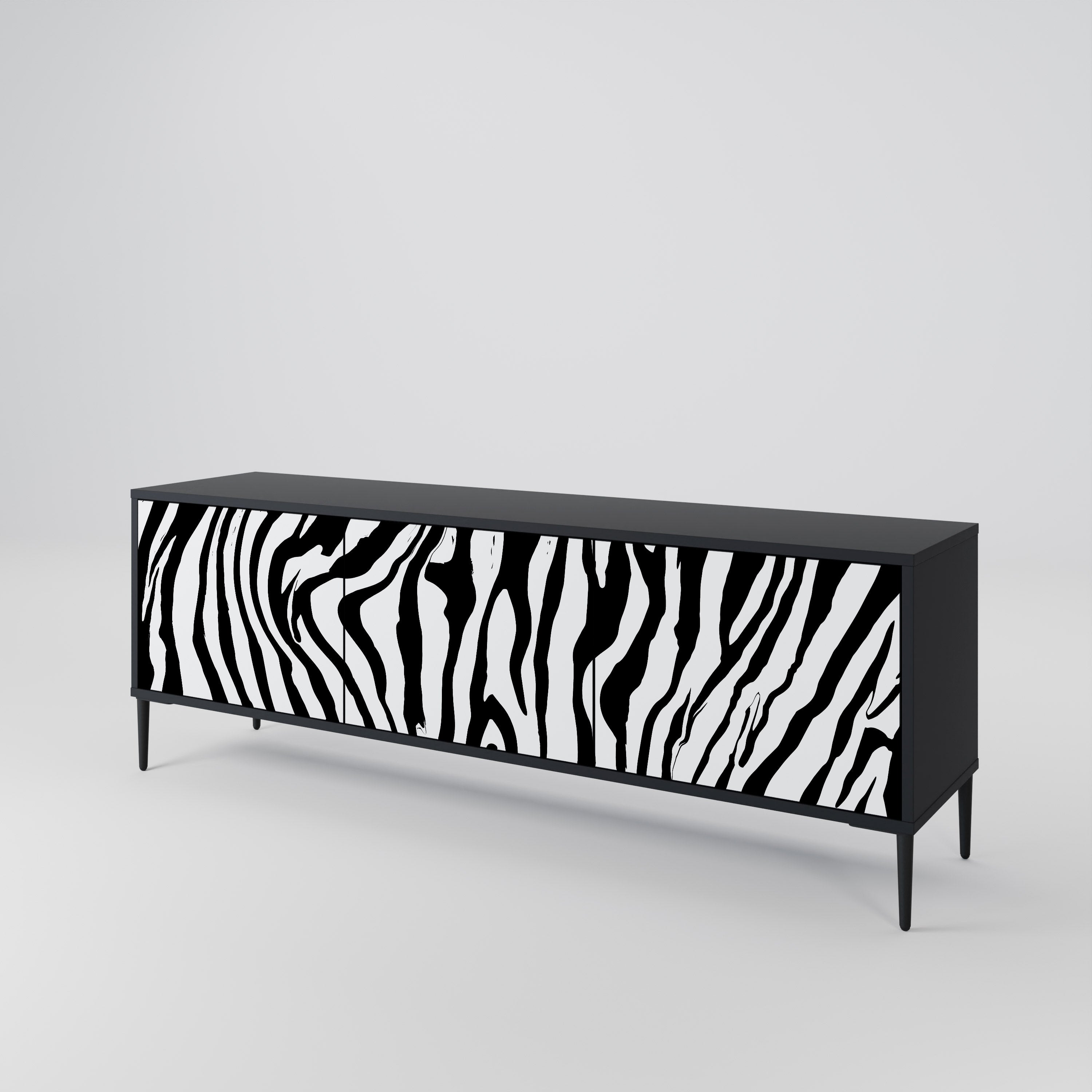 SPLENDID ZEBRA 3-dörrars TV-bänk i svart finish