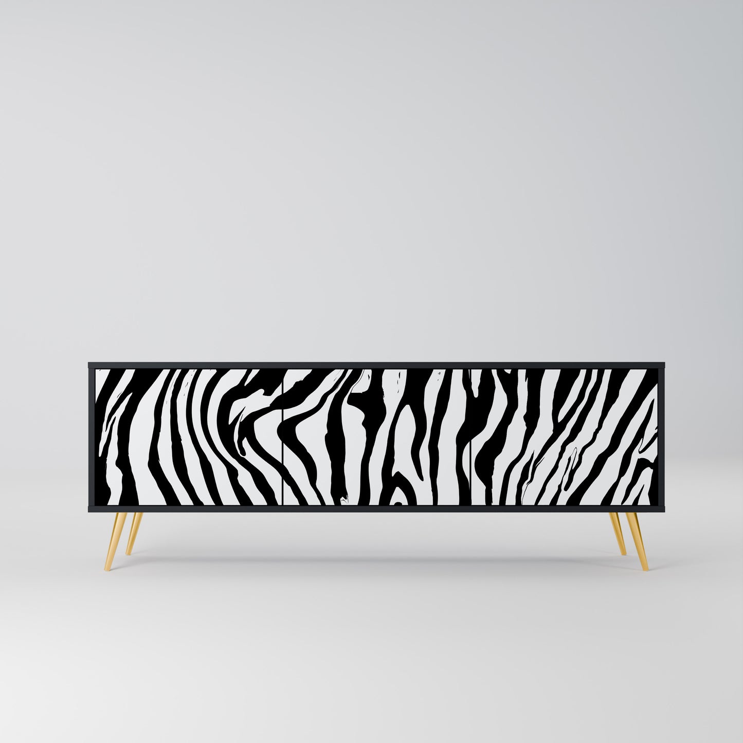 SPLENDID ZEBRA 3-dörrars TV-bänk i svart finish