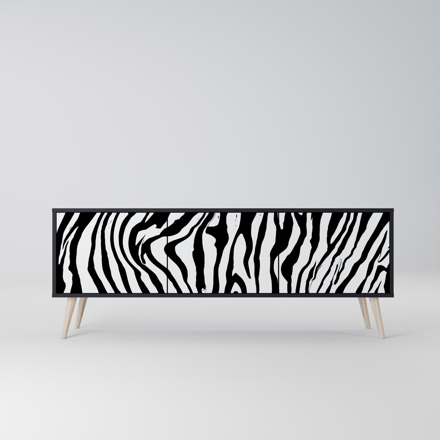 SPLENDID ZEBRA 3-dörrars TV-bänk i svart finish