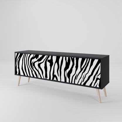 SPLENDID ZEBRA 3-dörrars TV-bänk i svart finish