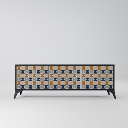 REFLECTION RANGE 3-Door TV Stand in Black Finish