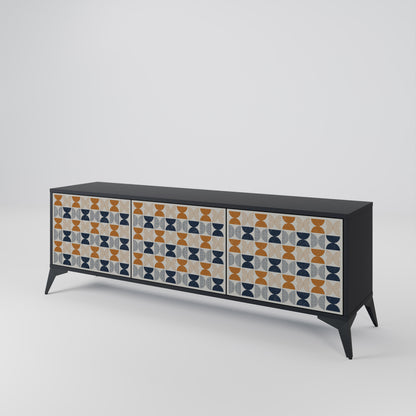 REFLECTION RANGE 3-Door TV Stand in Black Finish