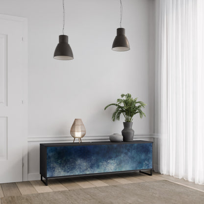 CELESTIAL FALL 3-dörrars TV-bänk i svart finish