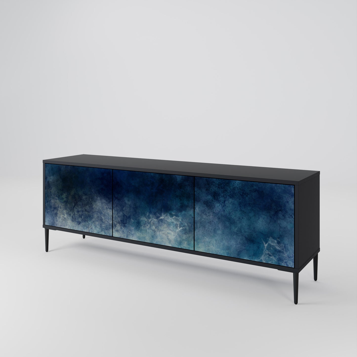 CELESTIAL FALL 3-dörrars TV-bänk i svart finish