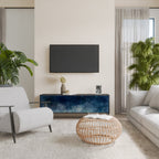 CELESTIAL FALL 3-Door TV Stand in Black Finish