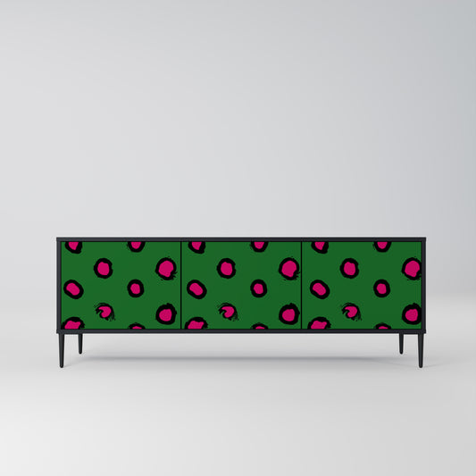 FUNKY SPOTS 3-dörrars TV-bänk i svart finish