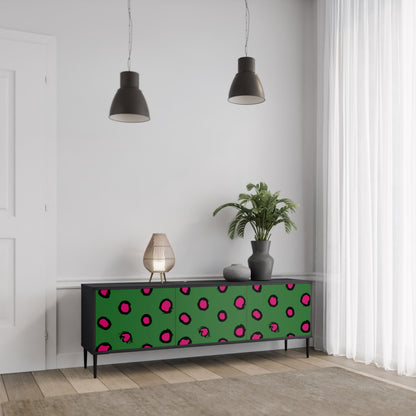 FUNKY SPOTS 3-dörrars TV-bänk i svart finish