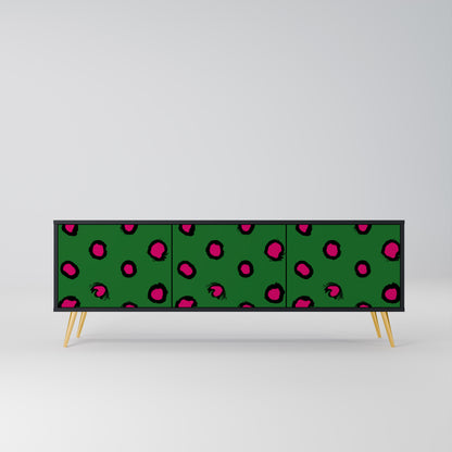 FUNKY SPOTS 3-dörrars TV-bänk i svart finish