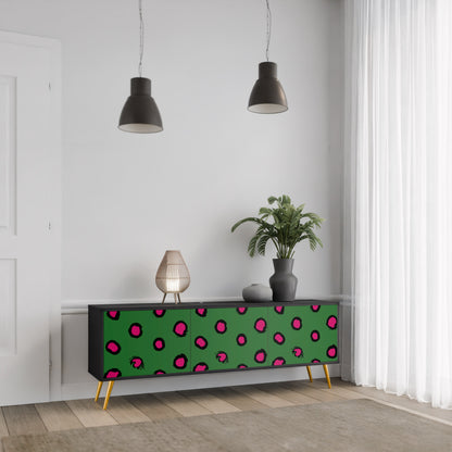 FUNKY SPOTS 3-dörrars TV-bänk i svart finish