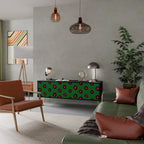 FUNKY SPOTS 3-Door TV Stand in Black Finish