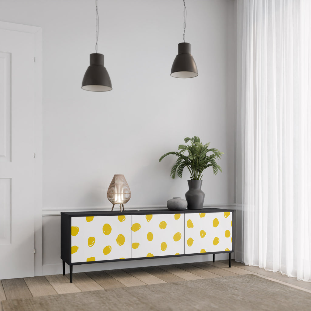 RADIANT REVERIE 3-dörrars TV-bänk i svart finish