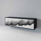 MONOKROM MIRAGE 3-dörrars TV-bänk i svart finish