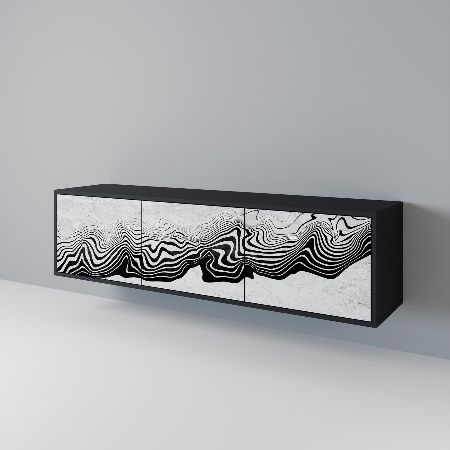 MONOCHROME MIRAGE TV-bänk med 3 dörrar