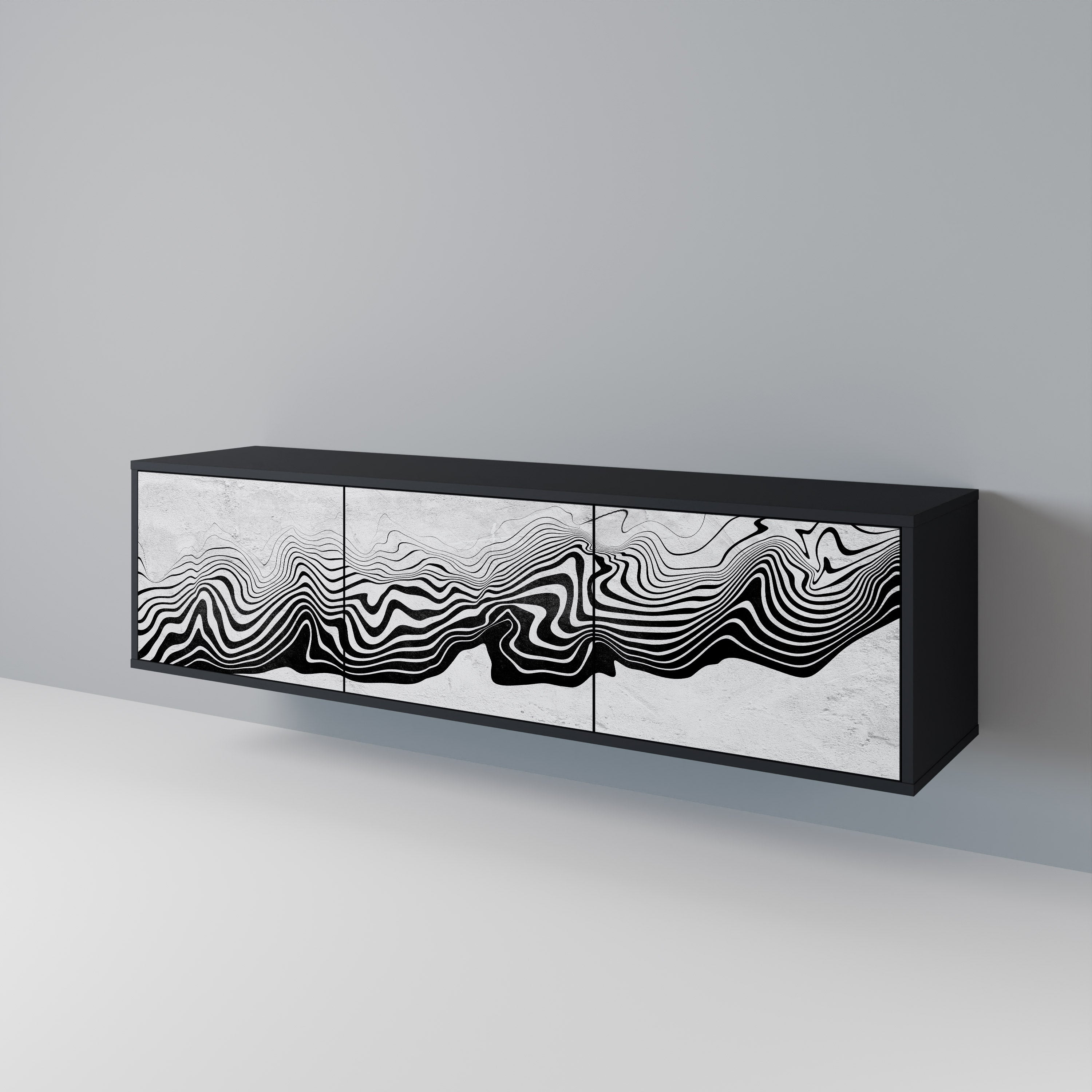 MONOCHROME MIRAGE TV-bänk med 3 dörrar