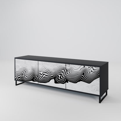 MONOKROM MIRAGE 3-dörrars TV-bänk i svart finish