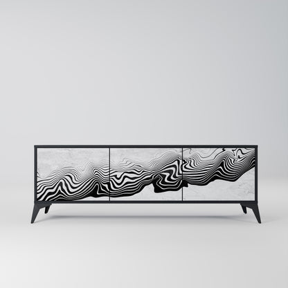 MONOKROM MIRAGE 3-dörrars TV-bänk i svart finish