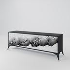 MONOKROM MIRAGE 3-dörrars TV-bänk i svart finish