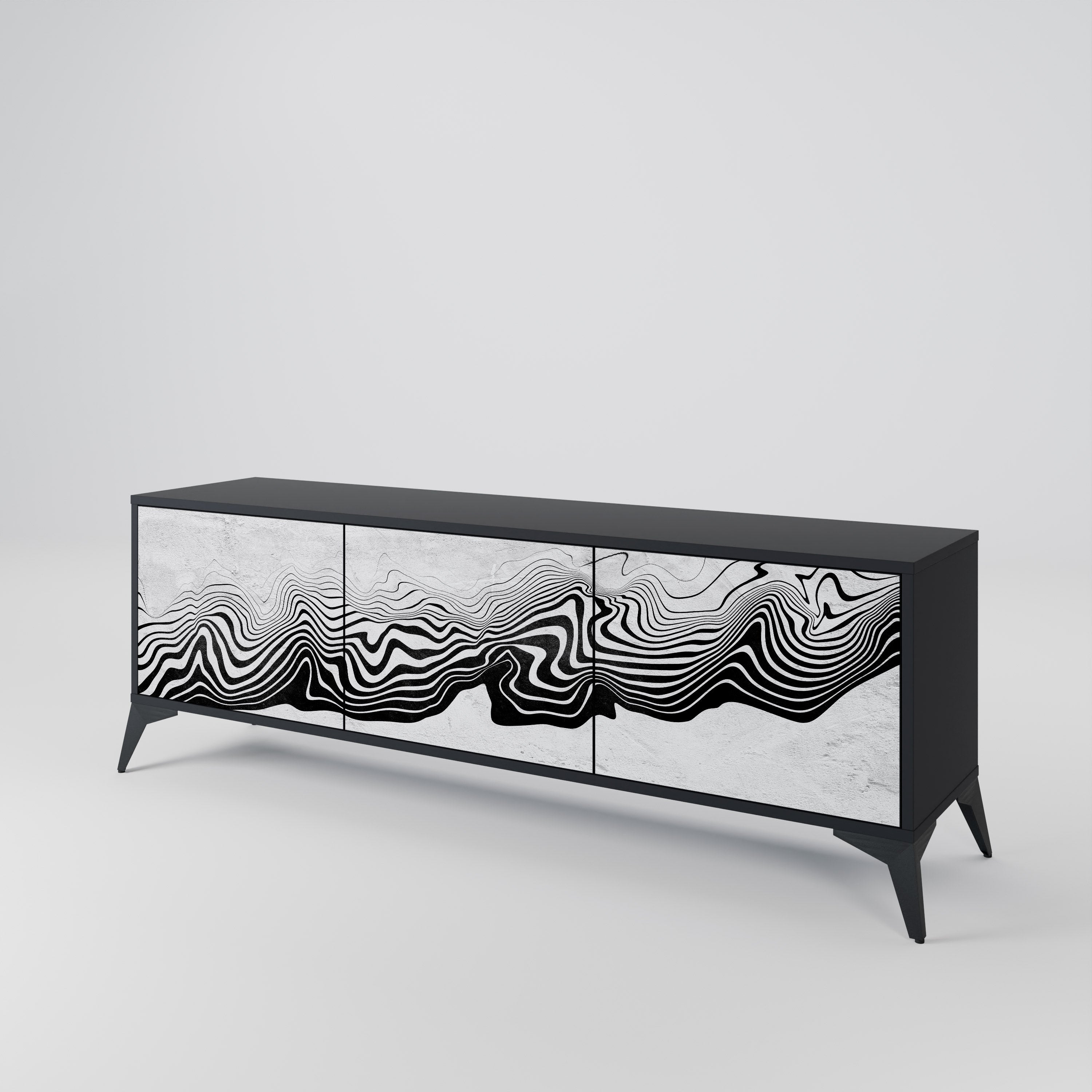 MONOCHROME MIRAGE TV-bänk med 3 dörrar