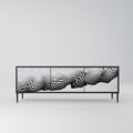 MONOKROM MIRAGE 3-dörrars TV-bänk i svart finish