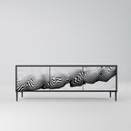 MONOKROM MIRAGE 3-dörrars TV-bänk i svart finish